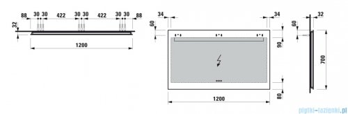 Luafen LEELO lustro LED 120x70 cm H4476739501441