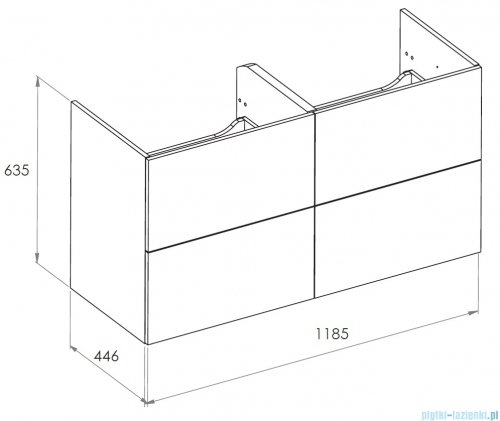 Roca Ella szafka 118x44x63 BIAŁY POŁYSK A857772806