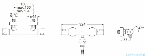 Roca T-500 bateria prysznicowa termostatyczna chrom A5A2E18C00