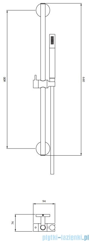 Omnires Microphone zestaw prysznicowy suwany złoty szczotkowany MICROPHONE-SGLB