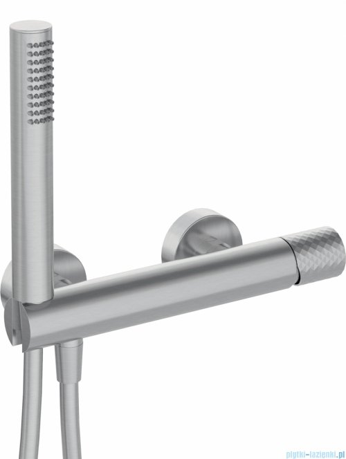 Deante SILIA HEXA Bateria prysznicowa z zestawem prysznicowym stal szczotkowana BHS_F41M