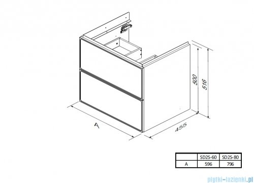 Oristo Lagom szafka podumywalkowa wisząca 80x50x45 Mokka Mat OR53-SD2S-80-21