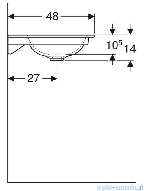 Geberit One Umywalka meblowa bez otworu na baterię 75x48cm KeraTect 505.011.01.2
