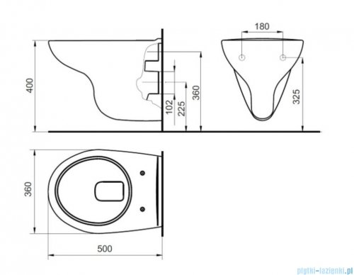 Roca Adele Miska Wc podwieszana Rimless biała A346C28000