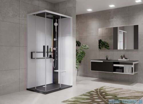 Novellini Glax 2 2.0 kabina z hydromasażem hydro plus 90x90 czarna G22A90T1L-1HU