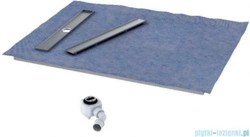 Schedpol Brodzik posadzkowy podpłytkowy z odpływem na krótszym boku 140x80x5/12cm 10.009/OLKB