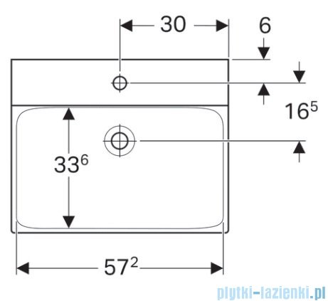 Geberit Xeno 2 Umywalka ścienna z otworem na baterię 60x48 cm KeraTect 500.530.01.1