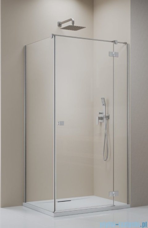 Radaway Essenza Kdj Brushed Nickel kabina 90x110cm prawa szczotkowany nikiel 1385044-91-01R/1384053-01-01