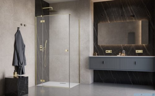Radaway Essenza 8 Brushed Gold Kdj kabina 80x90cm lewa szczotkowane złoto 10480512-01-01L/10470237-99-01L/10113090-01-01