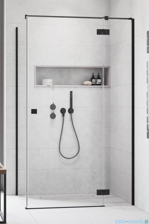 Radaway Essenza Black Kdj kabina 80x90cm prawa szkło przejrzyste 1385043-54-01R/1384050-01-01