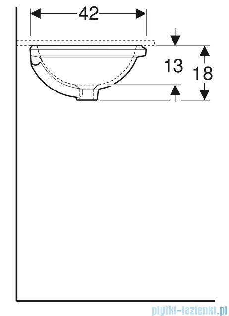 Geberit VariForm Umywalka okrągła bez przelewu 42x40,5cm KeraTect 500.746.00.2
