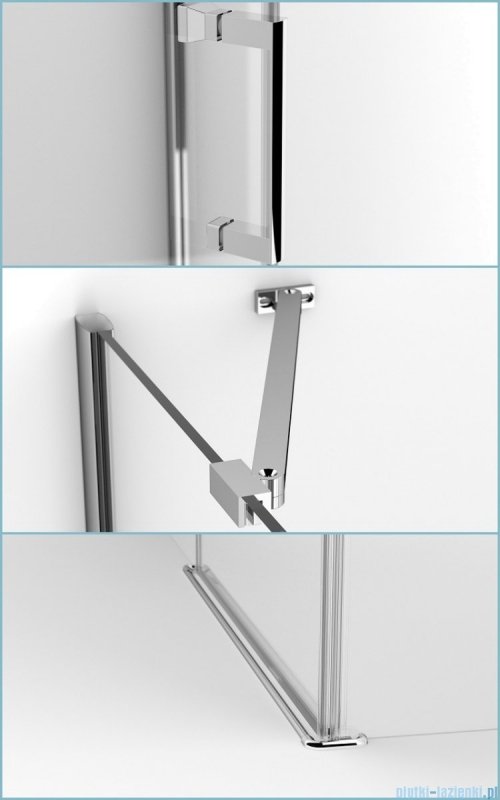 Besco Viva kabina prostokątna prawa 100x80x195cm przejrzyste VPP-100-195C