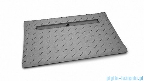 Radaway prostokątny brodzik podpłytkowy z odpływem liniowym Rain na dłuższym boku 119x79cm 5DLA1208A,5R095R,5SL1