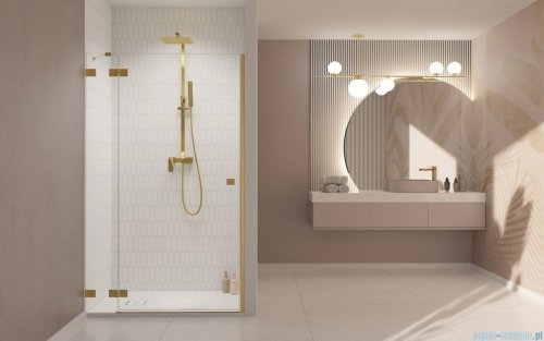 Radaway Essenza Pro Brushed Gold Dwj drzwi wnękowe 120cm lewe szczotkowane złoto 10099120-99-01L
