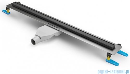 New Trendy Visio Slim Black odpływ liniowy z rusztem matowym w kolorze czarnym 90x3,2 cm OL-0079