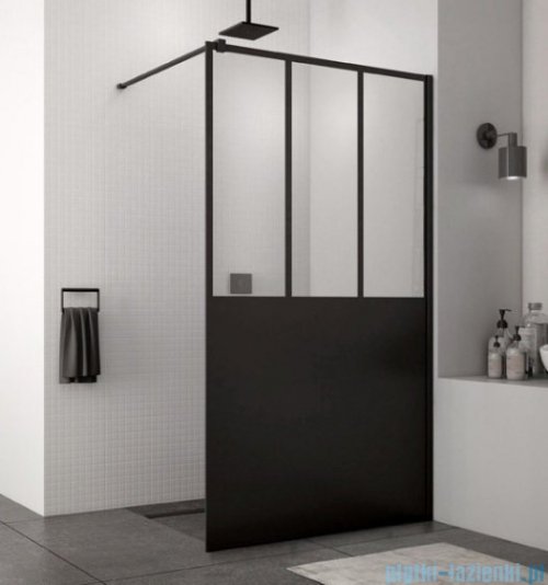 SanSwiss Loft Attic 69 kabina Walk In Easy 120cm profile czarne STR4P1200669