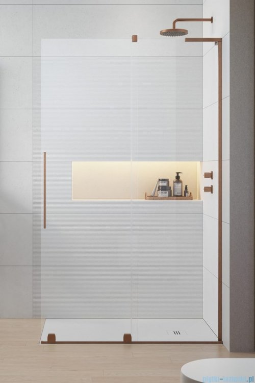Radaway Furo SL Brushed Copper kabina Walk-in 100x200cm prawa szczotkowana miedź 10306538-93-01R/10110494-01-01