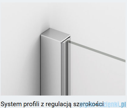 Ronal ANNEA AN13 Drzwi jednoczęściowe ze ścianką stałą w linii 75x200cm lewe nikiel szczotkowany AN13G07502507
