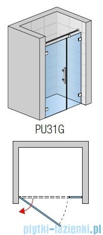 SanSwiss PUR PU31 Drzwi lewe wymiary specjalne do 200cm przejrzyste PU31GSM41007