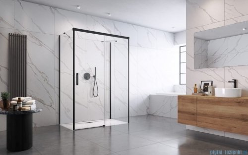 Radaway Idea Black Kdj+s kabina prysznicowa 75x100x75 prawa czarny mat/szkło przejrzyste 10116100-54-01R/387049-54-01L/10117075-01-01