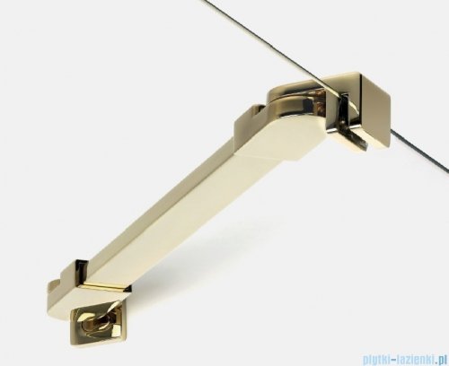 New Trendy New Soleo Light Gold 100x80x195 cm kabina pięciokątna lewa wspornik skośny złoty połysk/szkło przejrzyste K-1665