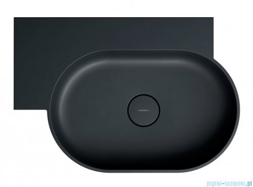 Omnires Ovo M+ umywalka nablatowa/wisząca lewa 64x44 cm black lava mat OVO645UWLBLV