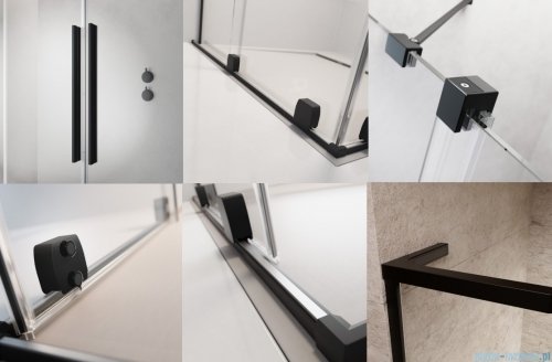 Radaway Furo SL Black DWJ drzwi 90cm lewe czarny mat/szkło przejrzyste 10307472-54-01L/10110430-01-01
