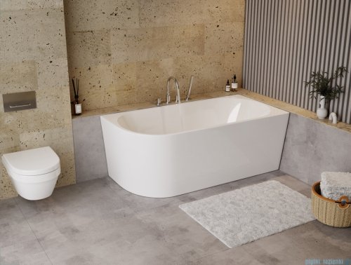 The North Bath Calia wanna wolnostojąca przyścienna prawa 170x80cm + syfon Klik-klak 6845-1701R
