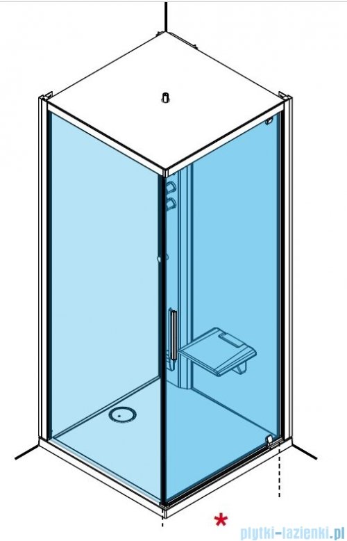 Novellini Glax 1 2.0 kabina standard 80x80 prawa biała G21GF89DMFL-1UU