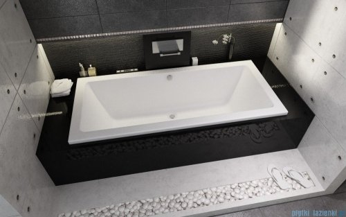 Riho Lusso 190x80cm wanna prostokątna z hydromasażem Pneumatic prawa + nogi + syfon BA59-PNE-P