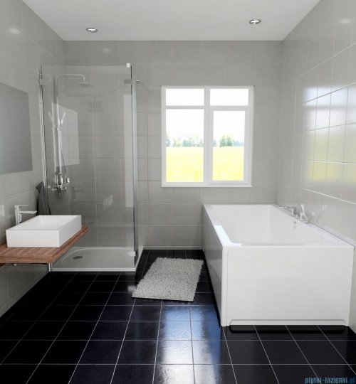 Riho Lusso 170x75cm wanna prostokątna z hydromasażem Pneumatic S2 prawa + nogi + syfon BA18-PNES2-P