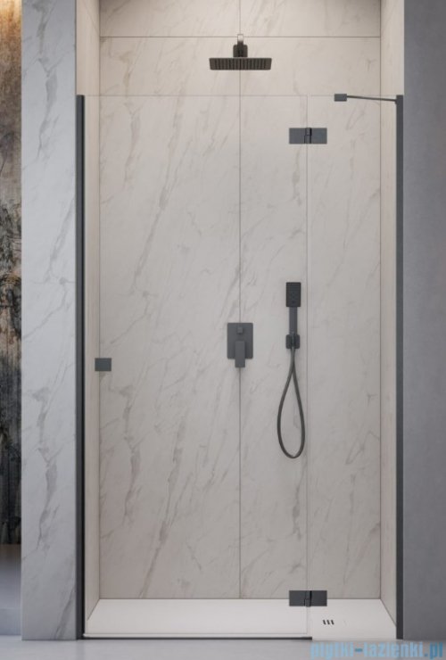 Radaway Essenza 8 Brushed GunMetal Dwj drzwi wnękowe 100cm prawe szczotkowany grafit/szkło przejrzyste 10480612-01-01R/10460337-92-01R