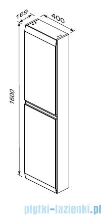 Oristo Brylant szafka boczna wysoka ryflowana 40x160x17cm czarny mat OR36-SB2D-40-8R