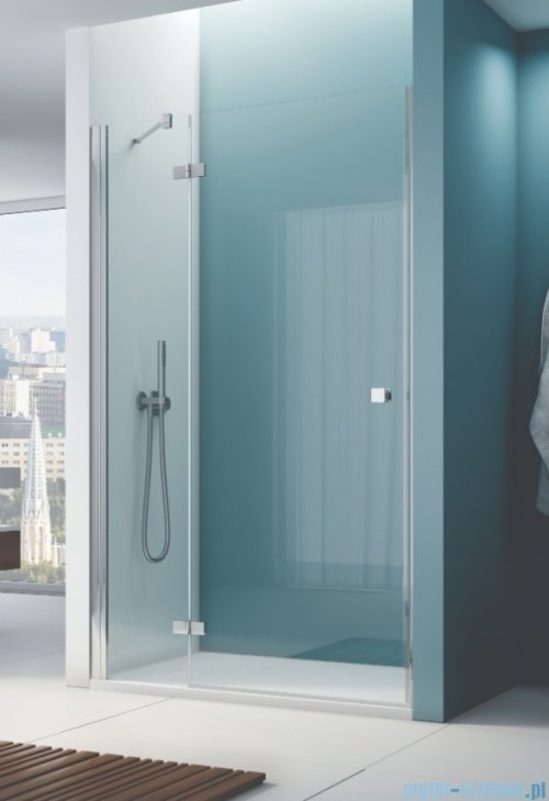 Ronal ANNEA AN13 Drzwi jednoczęściowe ze ścianką stałą w linii 100x200cm lewe srebrny połysk AN13G10005007