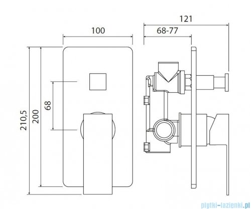 Vitalle SPELLO bateria podtynkowa wannowo-prysznicowa chrom 3950303105