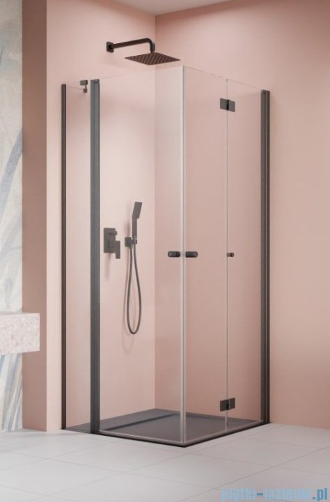 Radaway Nes Brushed GunMetal KDD B / KDD II kabina 80x80cm prawa szczotkowany grafit przejrzyste 10024080-92-01R/10016080-92-01L