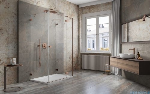 Radaway Essenza Pro Brushed Copper Kdj+S kabina 75x80x75cm prawa szczotkowana miedź 10097380-93-01R/10098075-01-01/10098075-01-01