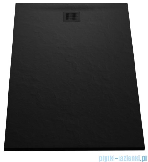 New Trendy Mori brodzik prostokątny z konglomeratu 100x90x3 cm czarny B-0404