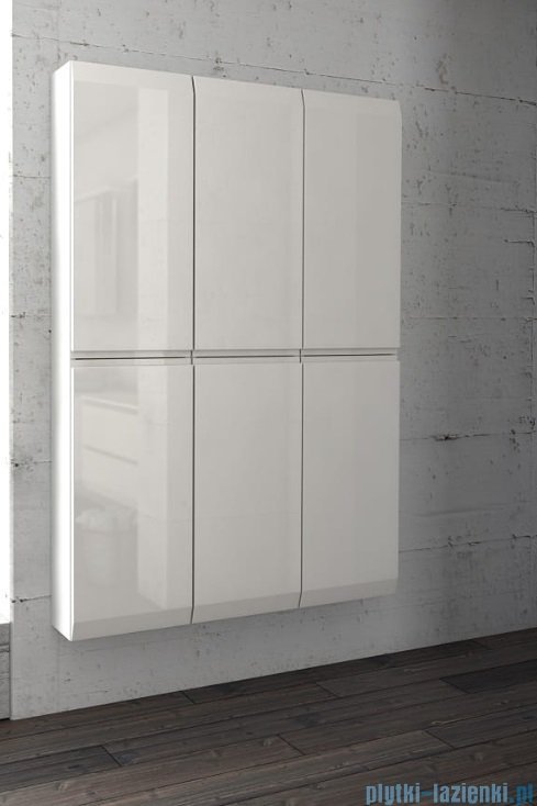 Oristo Brylant szafka boczna wysoka ryflowana 40x160x17cm piaskowy mat OR36-SB2D-40-10R