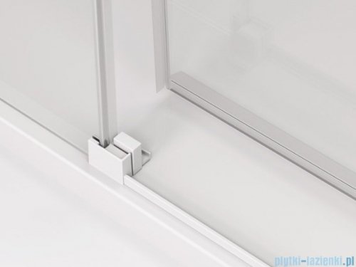 SanSwiss Cadura White Line drzwi przesuwne 130cm jednoskrzydłowe lewe z polem stałym profile biały mat CAS2G1300907
