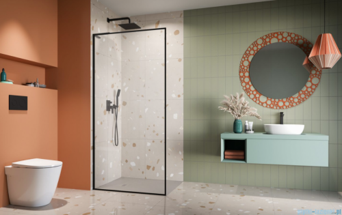 Radaway Modo F SL Black II kabina Walk-in 90x201,6cm lewa Czarna szkło przejrzyste 10419094-54-01L