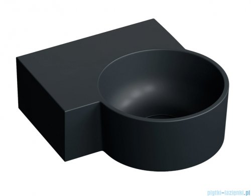 Omnires Ovo M+ umywalka nablatowa/wisząca lewa 33x34 cm black lava mat OVO335UWLBLV