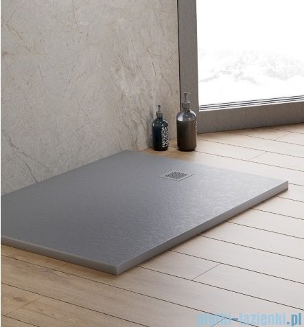 New Trendy Mori brodzik prostokątny z konglomeratu 120x90x3 cm szary B-0399