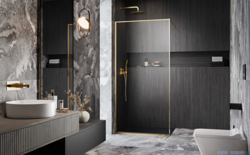 Radaway Modo F II Gold kabina Walk-in 145x201cm Złoty połysk szkło przejrzyste 10409145-09-01
