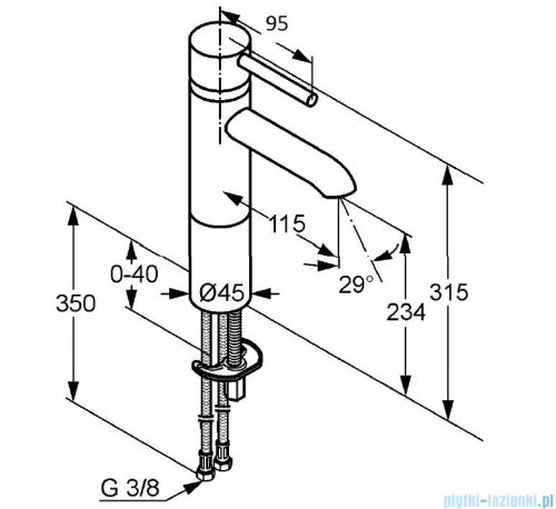 Vitalle TAIL bateria umywalkowa stojąca chrom wysoka 382960590