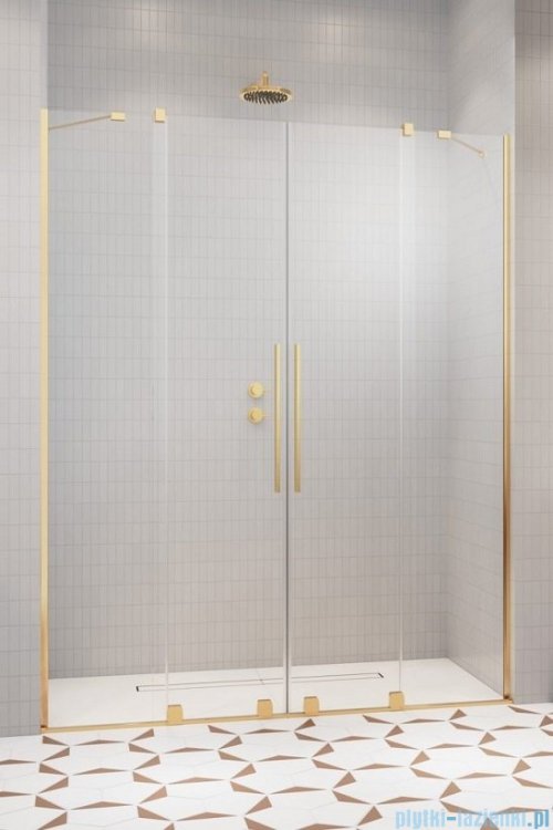 Radaway Furo Gold DWD drzwi prysznicowe 130cm szkło przejrzyste 10108363-09-01/10111317-01-01