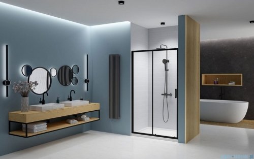 Radaway Premium Pro Black Dwj drzwi 100cm lewe czarny mat/szkło przejrzyste 1014100-54-01L
