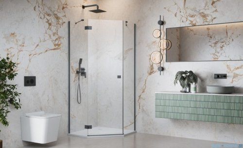 Radaway Essenza 8 Brushed GunMetal Ptj kabina pięciokątna 100x90cm lewa szczotkowany grafit 10490000-92-01L/10490900-01-01