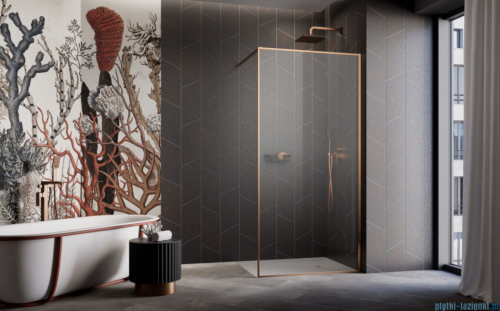 Radaway Modo F II Brushed Copper kabina Walk-in 90x201cm Szczotkowana Miedź szkło przejrzyste 10409094-93-01