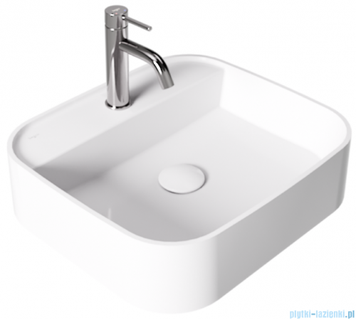 Besco Assos Cera-Line White umywalka nablatowa biała 45 cm biały połysk UNC-45-ASB